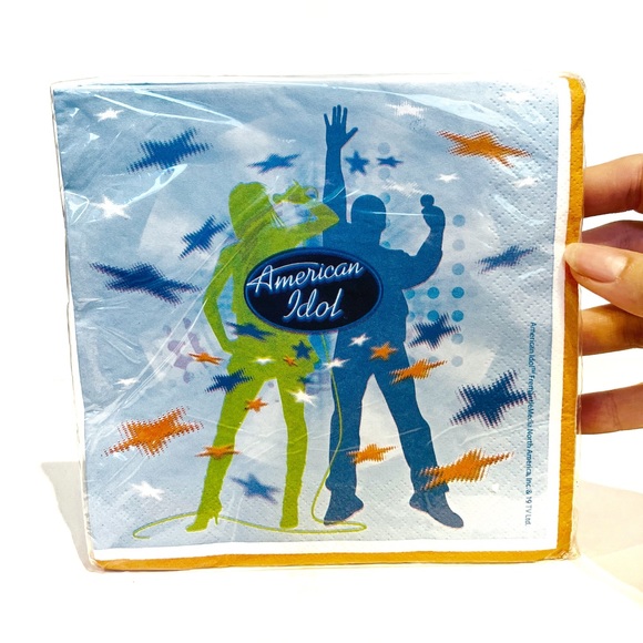 Vintage Y2K American Idol Paper Napkin Set Dinner Beverage Singer Blue Green Fun - Picture 2 of 13